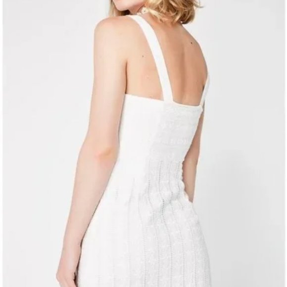 For Love & Lemons Hermosa Eyelet Snap Mini Dress White Size Small - Picture 3 of 3